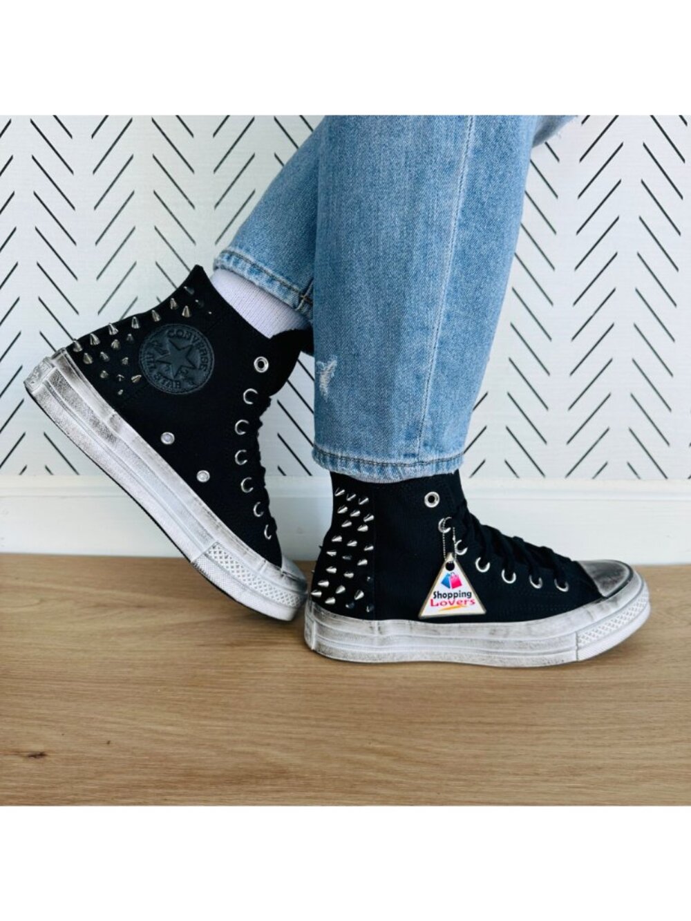 ❤️Rare Converse Chuck 70 Hi Womens Shoes Sz 5 Studded Sneaker Edge Punk A07207C - Picture 2 of 13